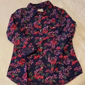 Levi's Women's Floral Button Down Shirt - Navy and Pink